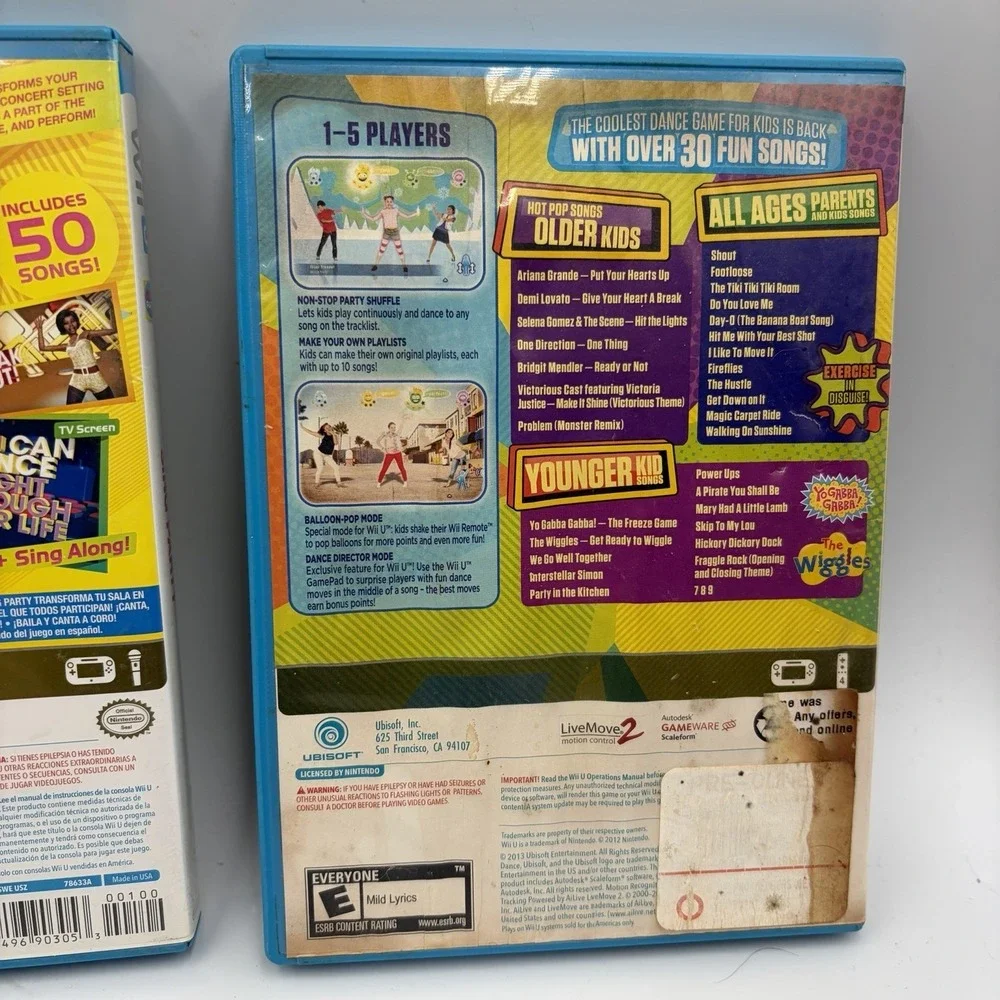 LOT OF 3 Wii U Games Bundle Just Dance‎ Kids 2014 Sing Party Your Shape Fitness